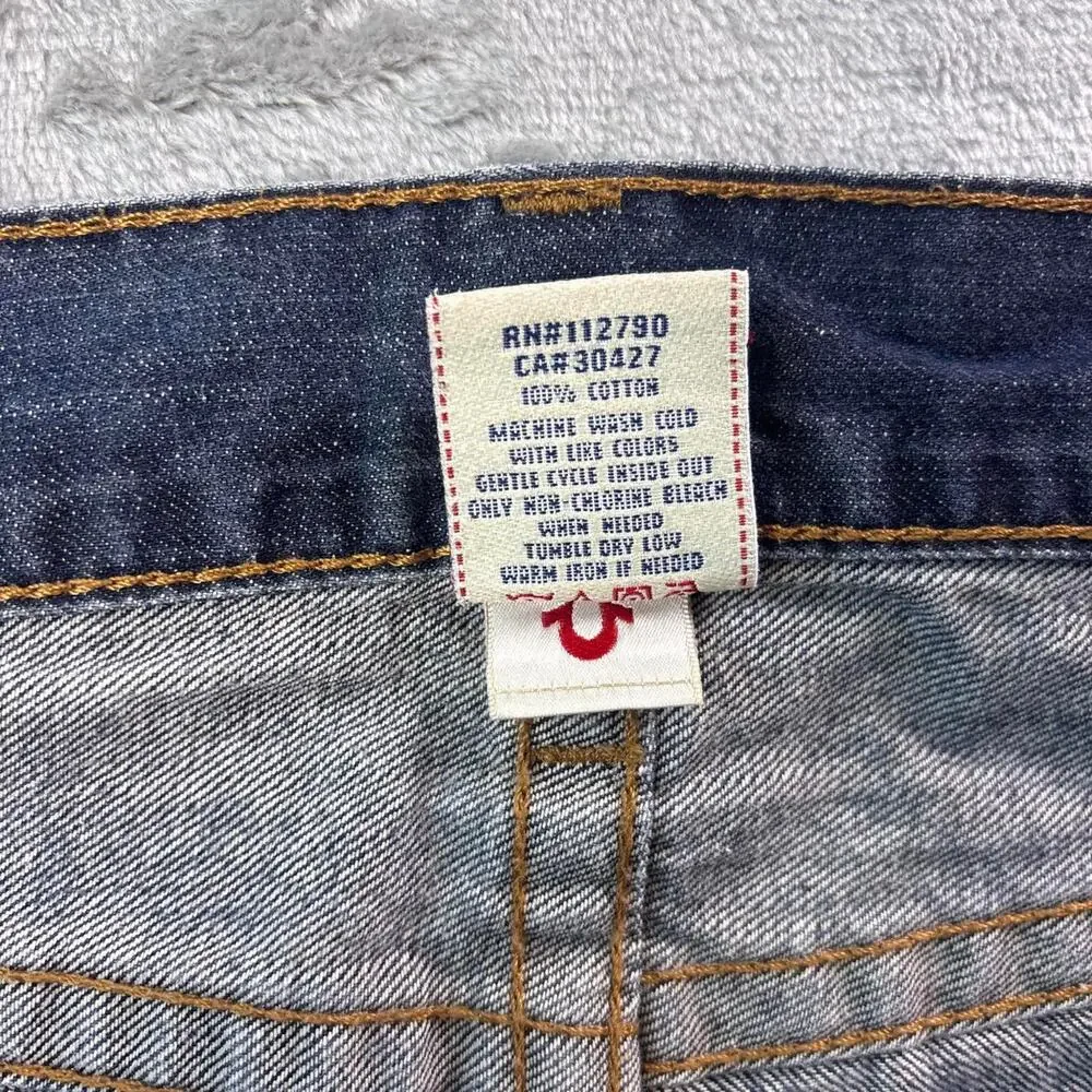 True Religion Ricky Straight Jeans Men’s 34 Made in USA Vintage Y2K Dark Wash